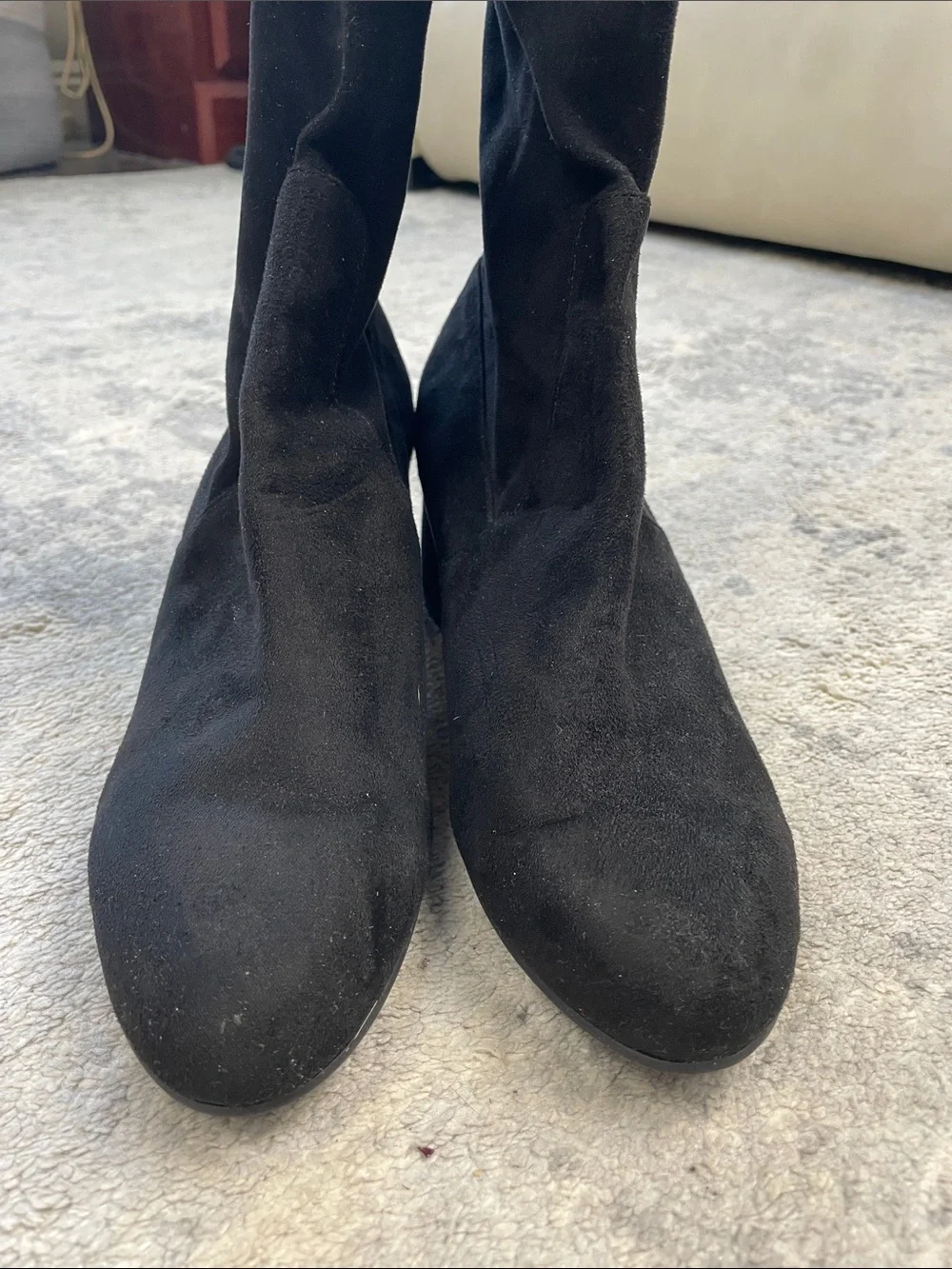 Steve Madden Isaac Over The Knee Thigh High Boots Black Faux Suede Sz 9.5